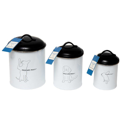 Containers Country Living Set of 3 Pet Treat Storage Canisters – Black & White PL3400S 36 $ Pet Lovers Store American Pet Supplies Stew's Incense