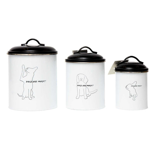 Containers Country Living Set of 3 Pet Treat Storage Canisters – Black & White PL3400S 36 $ Pet Lovers Store American Pet Supplies Stew's Incense