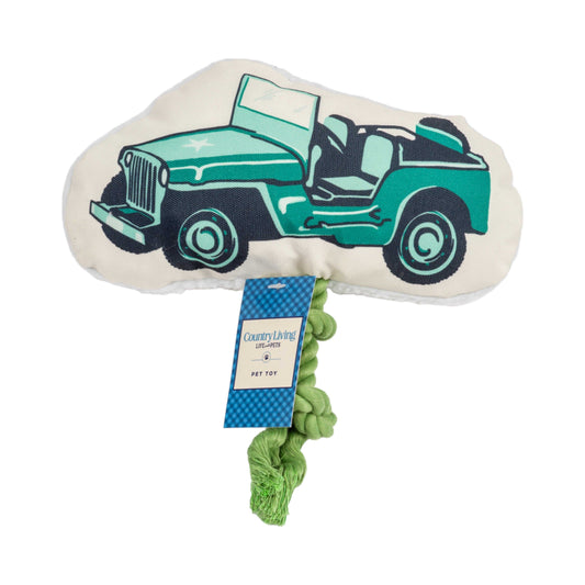 Canvas Plush Country Living Retro Army Jeep with Squeaker & Crinkle Paper Plush Dog Toy HOM231 12 $ Shop All American Pet Supplies Stew's Incense