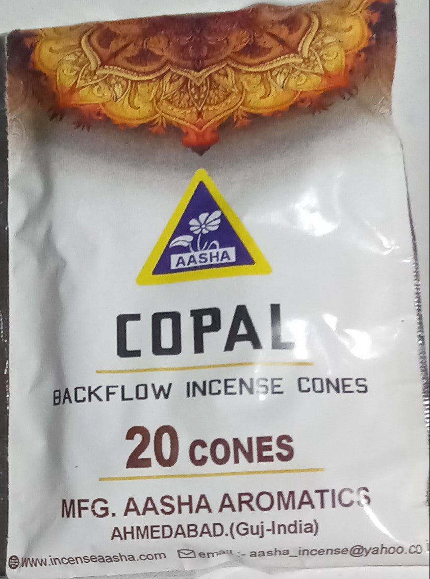 Aasha Copal Back Flow Incense Cones-1 Inch-20 Cones