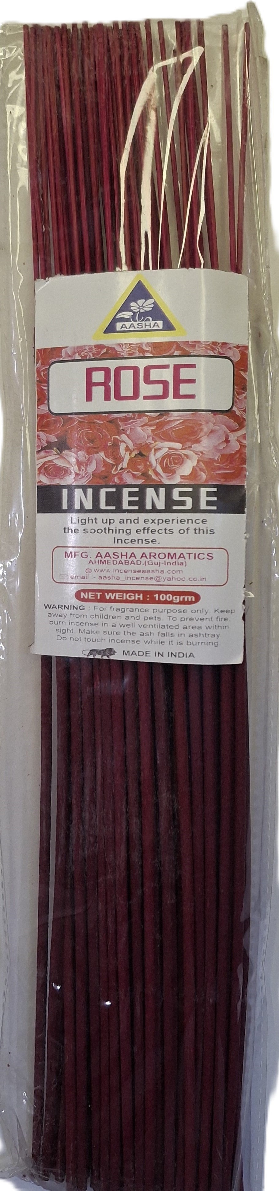 Aasha Rose Incense Sticks-12 Inch-Approx. 60 Sticks