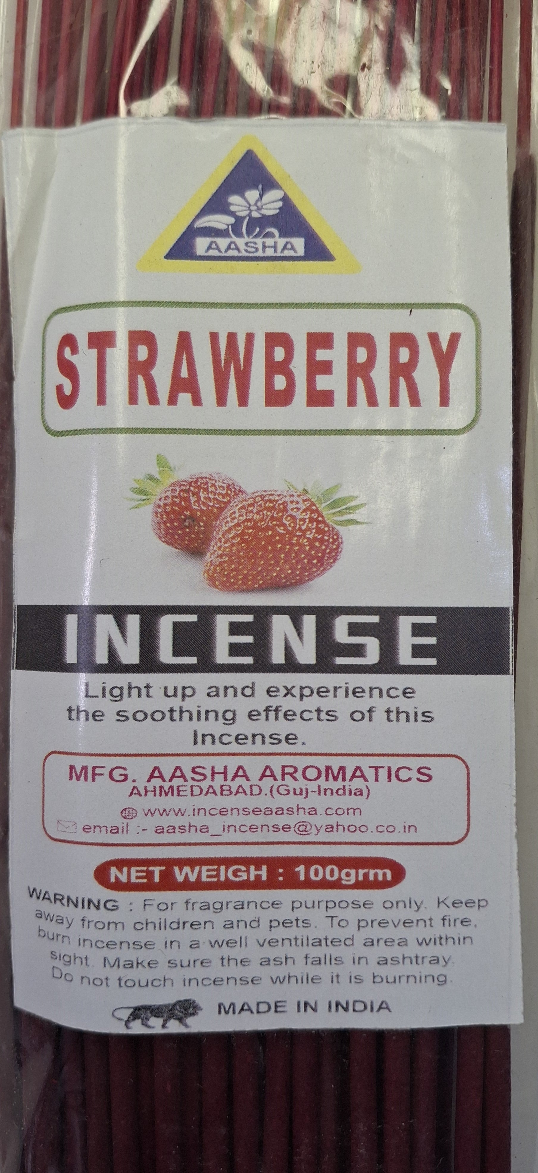 Strawberry Incense Sticks - 85-100 Sticks Per Bundle, 11 Inch Long Burn 45-60 Minutes