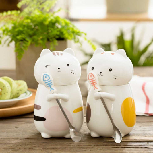 Mug 3D Cat Mug with Spoon Set MAC052450B-YLW 36 $ Mugs Onetify Stew's Incense