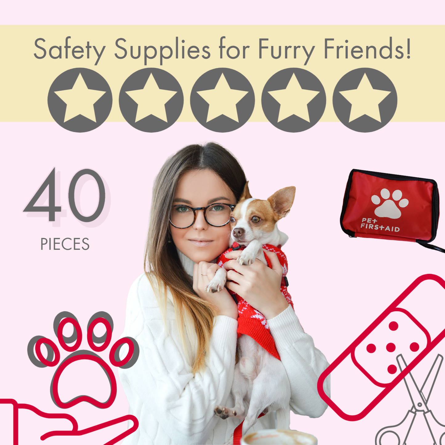 Pet First Aid Kits Comprehensive 40-Piece Pet Travel First Aid Kit for Emergencies, Safety, & Adventure TVL3610 19 $ Pet Lovers Store American Pet Supplies Stew's Incense