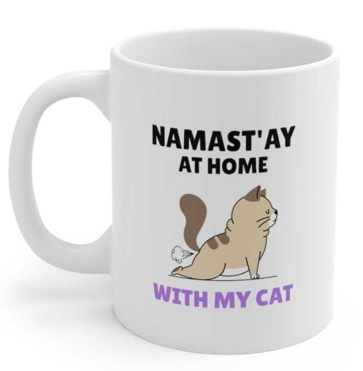 Mug Namast'ay Home with My Yoga Cat Mug 2084378131 24 $ Mugs Onetify Stew's Incense