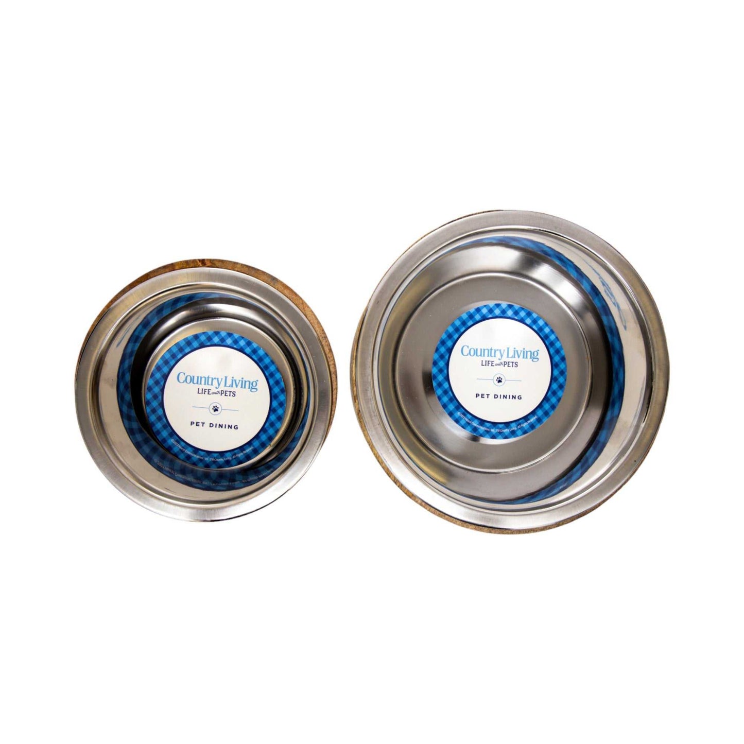 Mangowood Bowls Country Living Stainless Steel Dog Bowl with Cylindrical Mango Wood Holder CWB 310M 18 $ Pet Lovers Store American Pet Supplies Stew's Incense