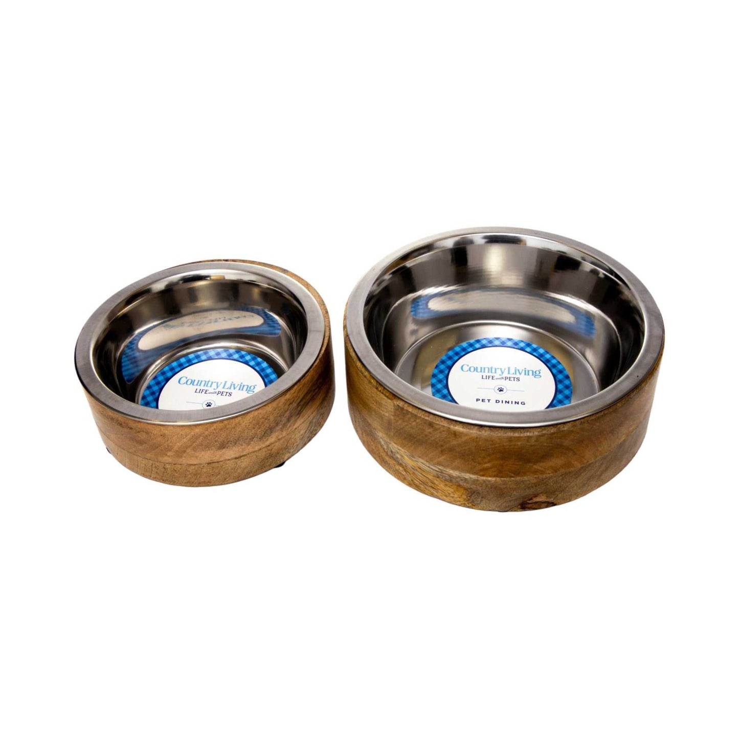 Mangowood Bowls Country Living Stainless Steel Dog Bowl with Cylindrical Mango Wood Holder CWB 310M 18 $ Pet Lovers Store American Pet Supplies Stew's Incense