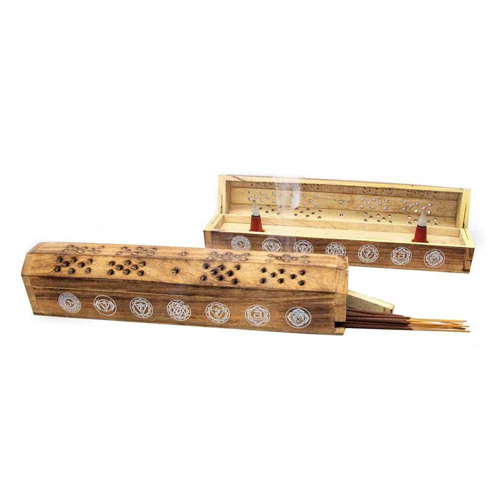 Incense Burner 7 Chakra Coffin Incense Burner WBX-12-M7C 10 $ Shop All The Witches Sage LLC Stew's Incense