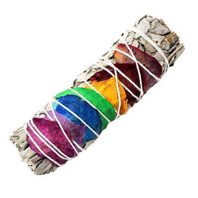 smudge sticks 7 Chakra and White Sage Smudge Stick 3-4" 7CHW (MS1-7CH) 3 $ Shop All The Witches Sage LLC Stew's Incense