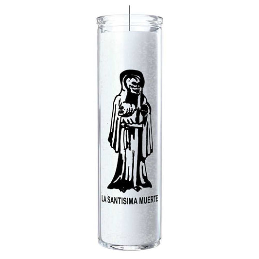 Candle 7 Day Santa Muerte (Holy Death) - White 575-357 (SANTAWHT) 8 $ The Witches Sage LLC Stew's Incense