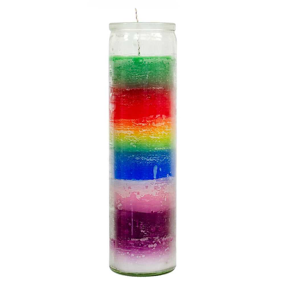 Candle 7 Day Multicolor Glass Prayer Candle 81556 (574-30) (C8P-7C) 9 $ Shop All The Witches Sage LLC Stew's Incense