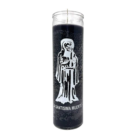Candle 7 Day Santa Muerte (Holy Death) - Black C8S-SANTABLK 8 $ The Witches Sage LLC Stew's Incense