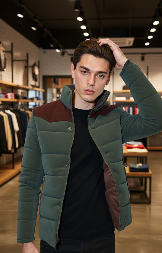 Men Coats Mens Stand Collar Puffer Jacket in Navy Blue OPSJ1204A1-NVY-S 79 $ Coats Onetify Stew's Incense