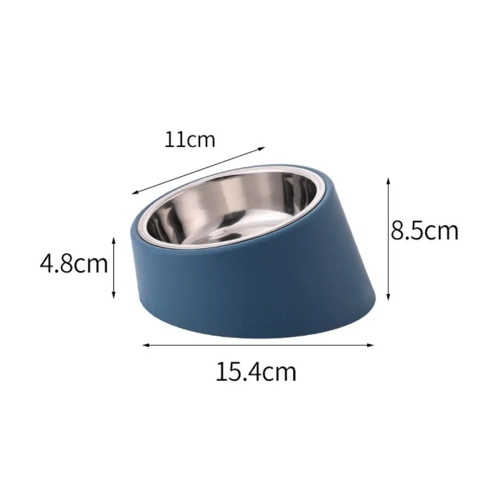 Anti Rollover Dog Feeder New Anti Overturning Large Capacity Neck Protection Bowl Durable Stainless Steel Cat Bowl