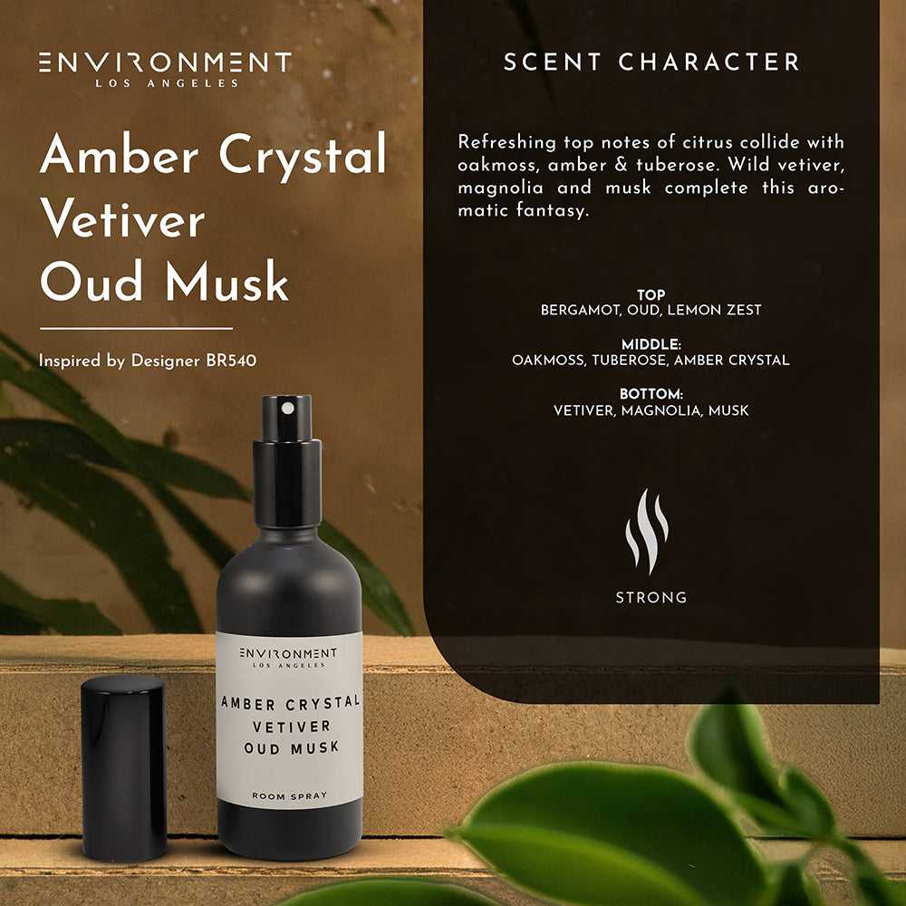 Environment - Room Spray Amber Crystal | Vetiver | Oud Musk Room Spray (Inspired by Baccarat Rouge 540®) EN-RS-MAISON 38 $ Lava Rock Diffusers Stone Candles Stew's Incense