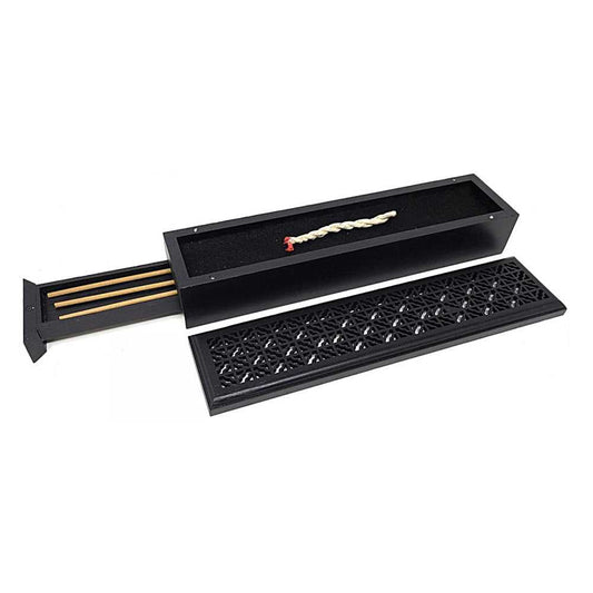 Incense Burner Black Finish Wood Incense Box Burner - Large IMB-08 15 $ The Witches Sage LLC Stew's Incense