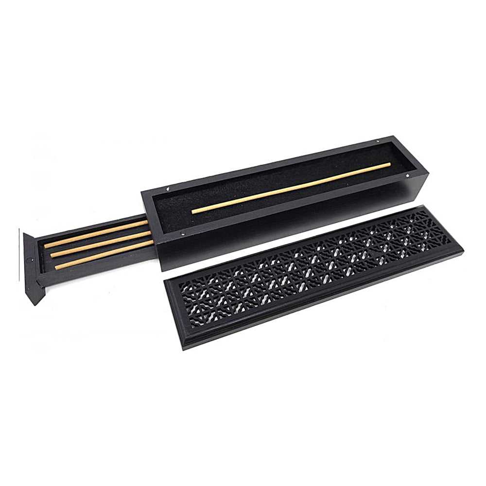 Incense Burner Black Finish Wood Incense Box Burner - Large IMB-08 15 $ The Witches Sage LLC Stew's Incense