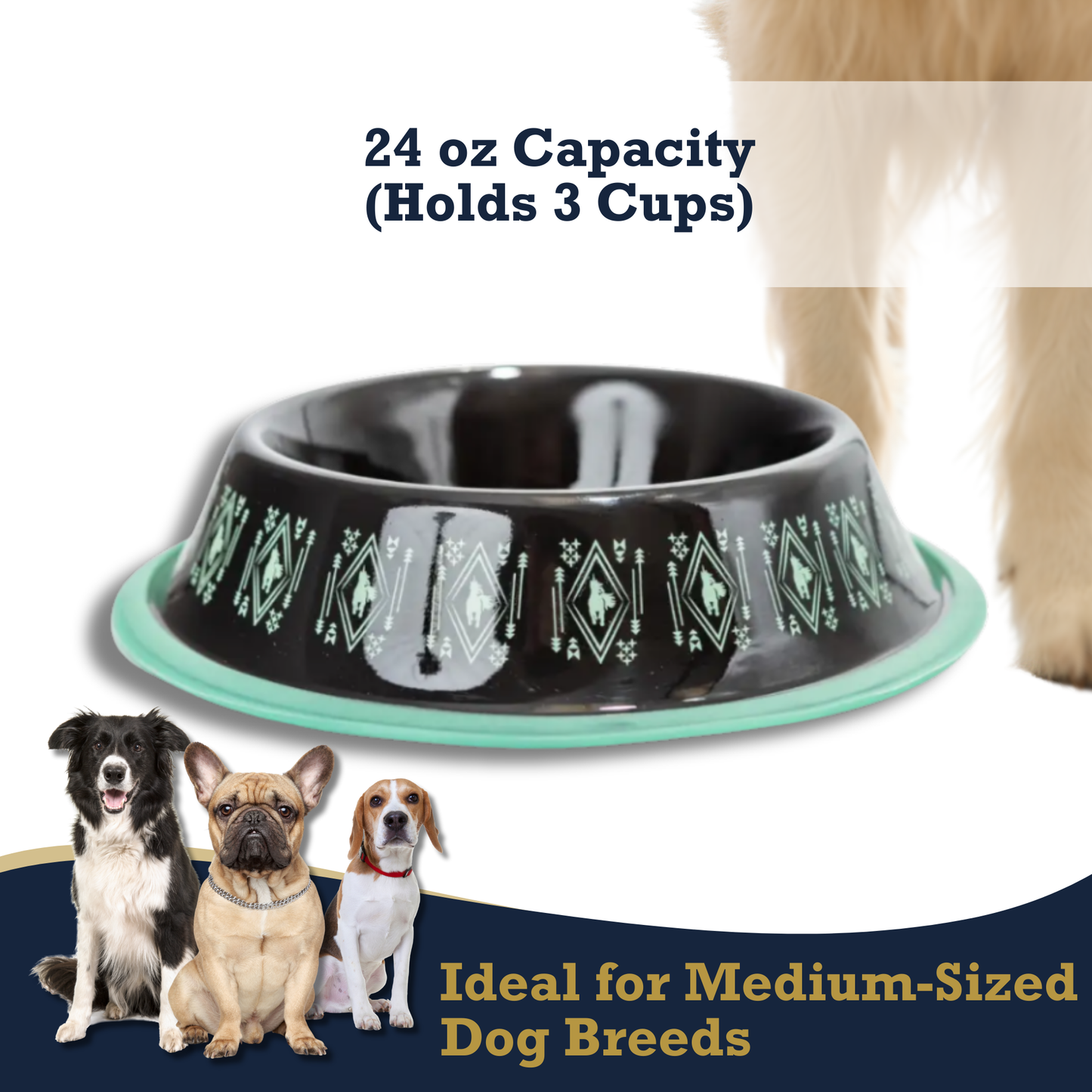 Bowl Non-Skid Boho Stainless Steel Dog Bowl – with Whimsical Unicorn Design, Silicone Base for Medium Dogs – 24oz BWL005 12 $ Pet Lovers Store American Pet Supplies Stew's Incense
