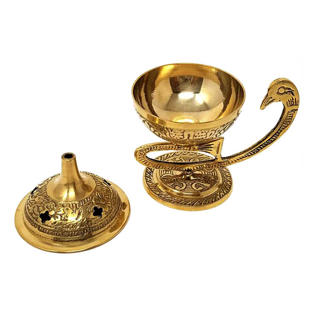 Incense Burner Brass Peacock Incense Burner 8075 9 $ Shop All The Witches Sage LLC Stew's Incense