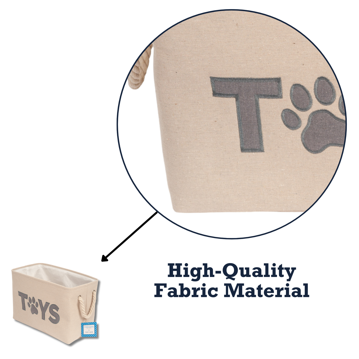 Containers Country Living Foldable Fabric Dog Toy Storage Bin - Convenient Organizer for Pet Accessories CL-1004 19 $ Pet Lovers Store American Pet Supplies Stew's Incense