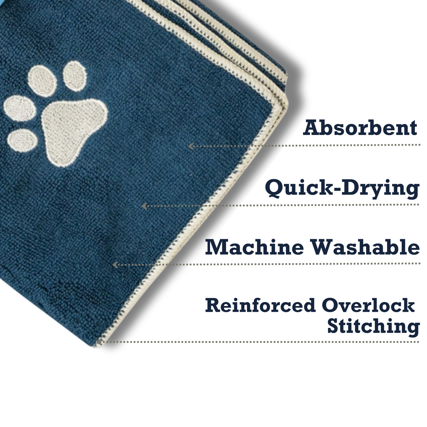 Towels Country Living Large Marine Blue Microfiber Dog Bath Towel with Embroidered Paw Print CL-1005 14 $ Pet Lovers Store American Pet Supplies Stew's Incense
