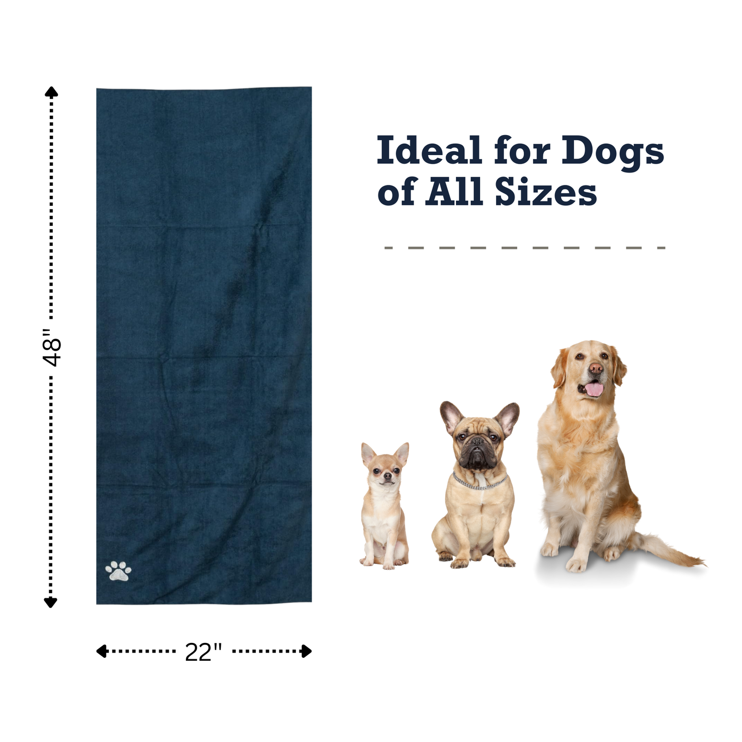 Towels Country Living Large Marine Blue Microfiber Dog Bath Towel with Embroidered Paw Print CL-1005 14 $ Pet Lovers Store American Pet Supplies Stew's Incense