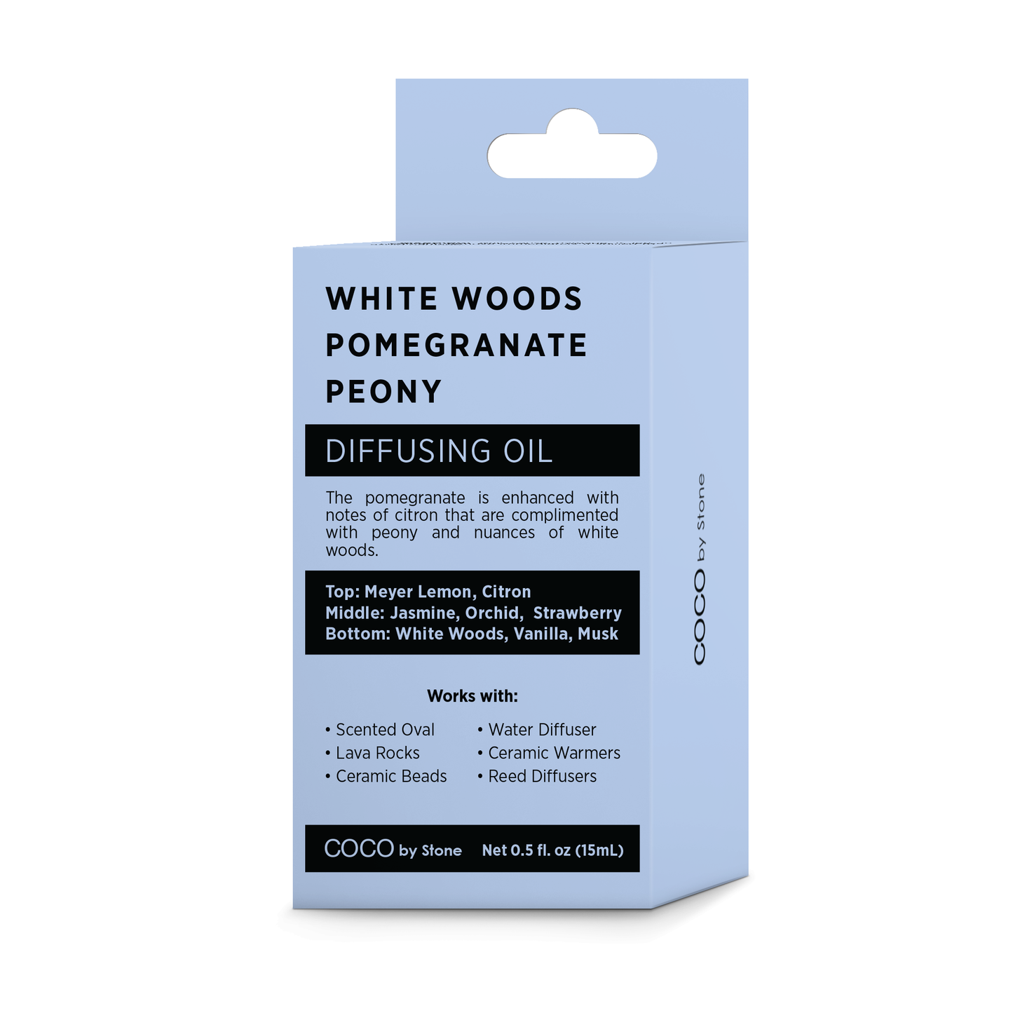 COCO by Stone - Diffusing Oil Diffusing Oil (White Woods | Pomegranate | Peony) COCO-DO-WPP 16 $ Lava Rock Diffusers Stone Candles Stew's Incense