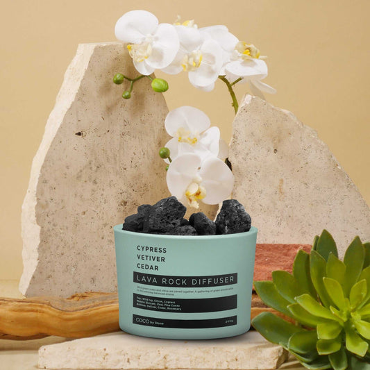 COCO Lava Rock Diffuser Lava Rock Diffuser (Cypress | Vetiver | Cedar) COCO-LRD-CVC 26 $ Lava Rock Diffusers Stone Candles Stew's Incense