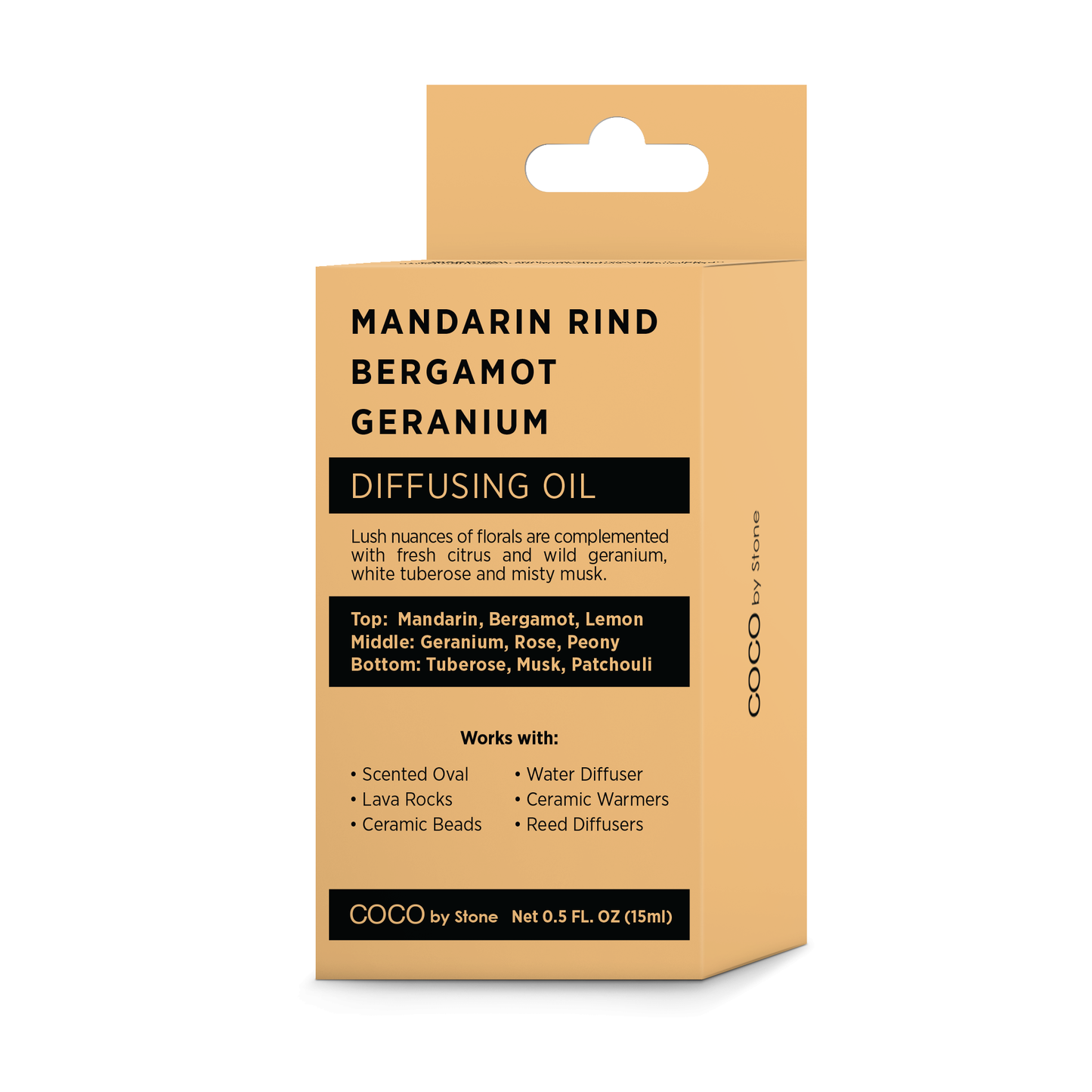COCO by Stone - Diffusing Oil Diffusing Oil (Mandarin Rind | Bergamot | Geranium) COCO-DO-MRBG 16 $ Lava Rock Diffusers Stone Candles Stew's Incense