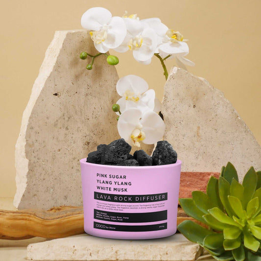 COCO Lava Rock Diffuser Lava Rock Diffuser (Pink Sugar | Ylang Ylang | White Musk) COCO-LRD-PYW 26 $ Lava Rock Diffusers Stone Candles Stew's Incense