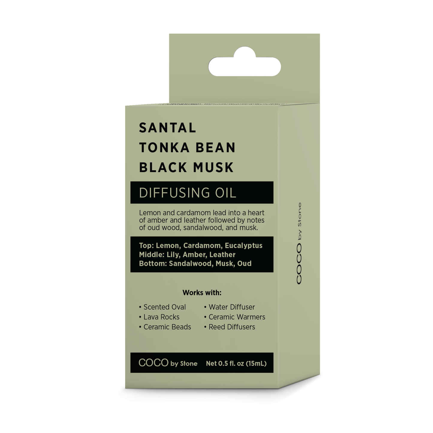 COCO by Stone - Diffusing Oil Diffusing Oil (Santal | Tonka Bean | Black Musk) COCO-DO-STB 16 $ Lava Rock Diffusers Stone Candles Stew's Incense