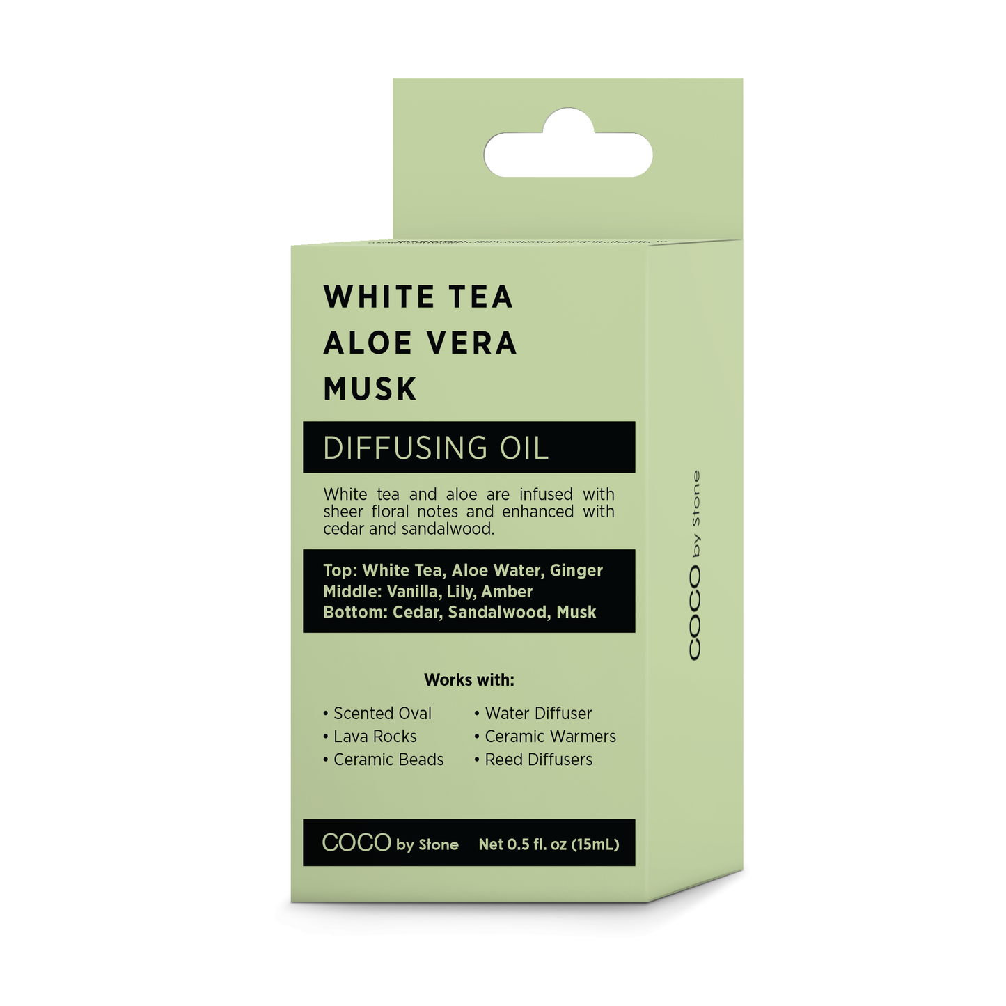 COCO by Stone - Diffusing Oil Diffusing Oil (White Tea | Aloe Vera | Musk) COCO-DO-WAM 16 $ Lava Rock Diffusers Stone Candles Stew's Incense