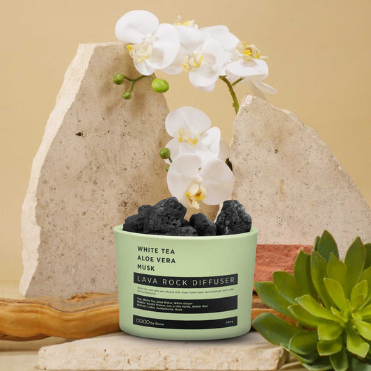 COCO Lava Rock Diffuser Lava Rock Diffuser (White Tea | Aloe Vera | Musk) COCO-LRD-WAM 26 $ Lava Rock Diffusers Stone Candles Stew's Incense