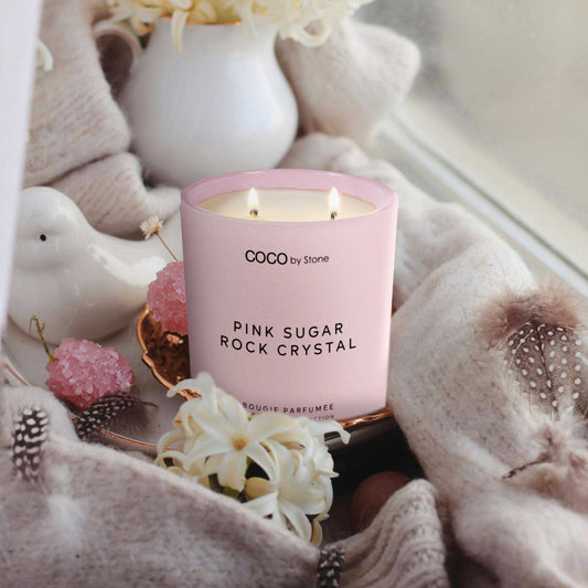 Smells Like Candle 15oz Smells Like Pink Sugar Rock Crystal Candle GLH15-1-2023 38 $ Candles Stone Candles Stew's Incense