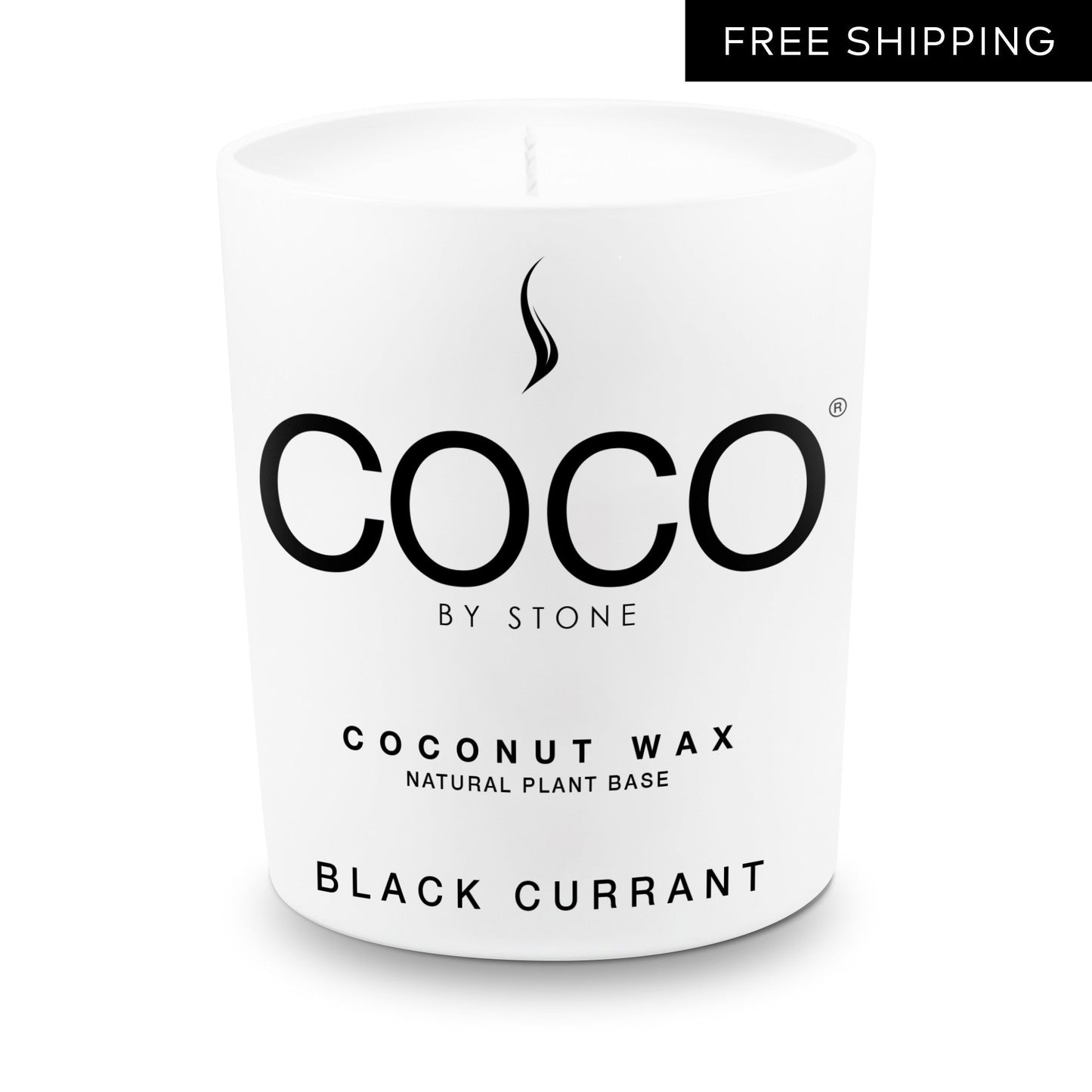 COCO Candle Black Currant Natural Coconut Apricot Wax Candle COCO6BC 24 $ Candles Stone Candles Stew's Incense