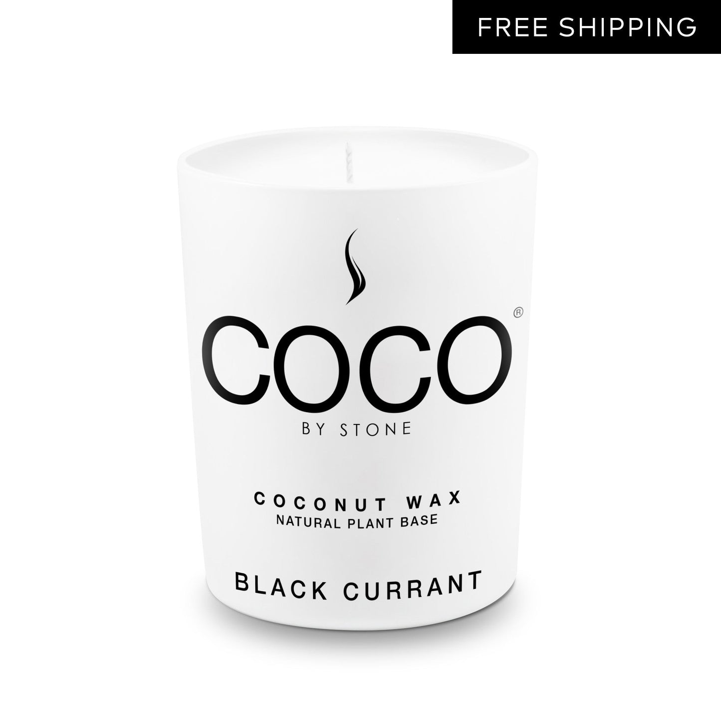 COCO Candle Black Currant Natural Coconut Apricot Wax Candle COCO6BC 24 $ Candles Stone Candles Stew's Incense
