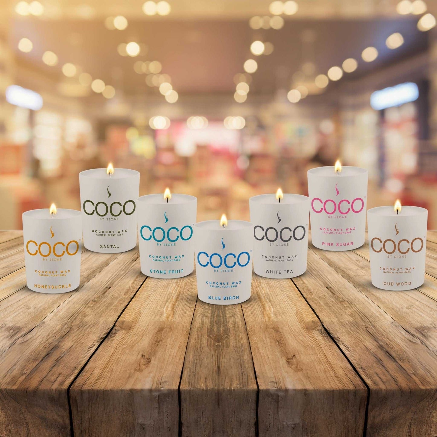 COCO Candle Blue Birch Natural Coconut Apricot Wax Candle COCO6BB 24 $ Shop All Stone Candles Stew's Incense