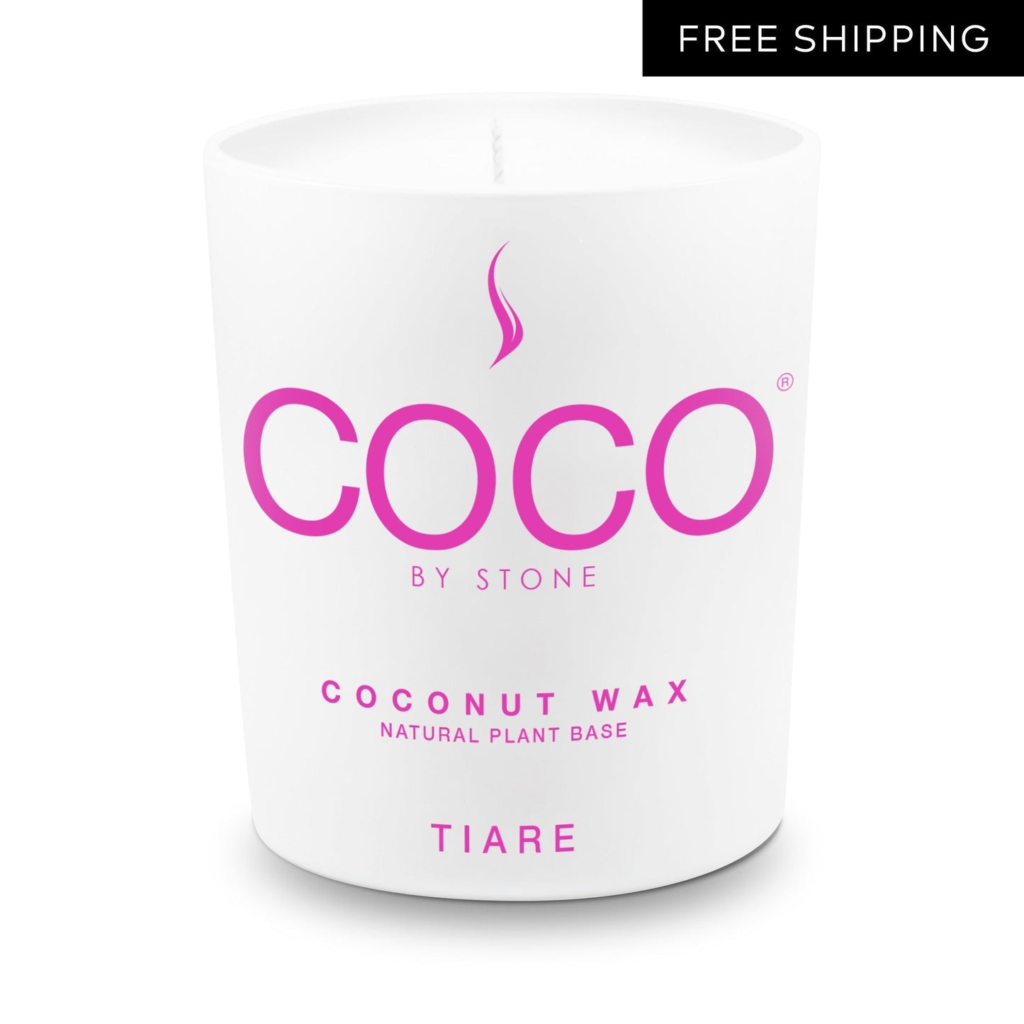 COCO Candle Tiare Natural Coconut Apricot Wax Candle COCO6TI 24 $ Candles Stone Candles Stew's Incense