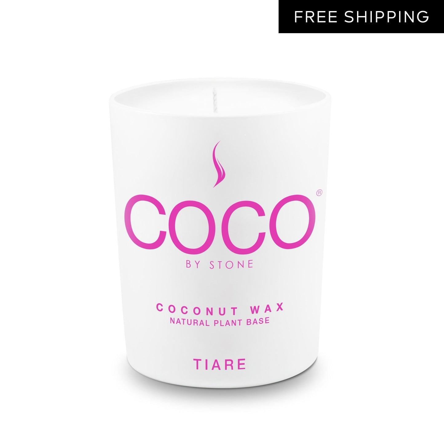COCO Candle Tiare Natural Coconut Apricot Wax Candle COCO6TI 24 $ Candles Stone Candles Stew's Incense