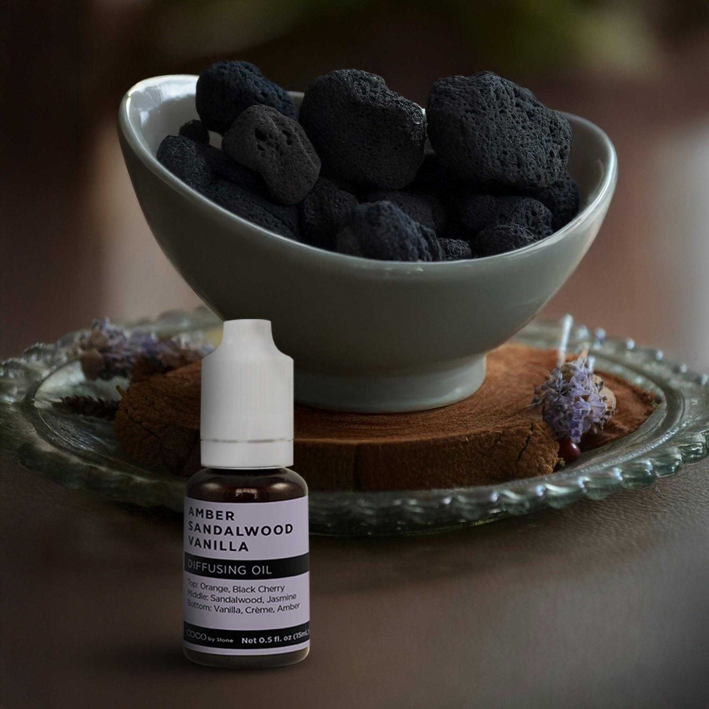 COCO by Stone - Diffusing Oil Diffusing Oil (Amber | Sandalwood | Vanilla) COCO-DO-ASV 16 $ Lava Rock Diffusers Stone Candles Stew's Incense