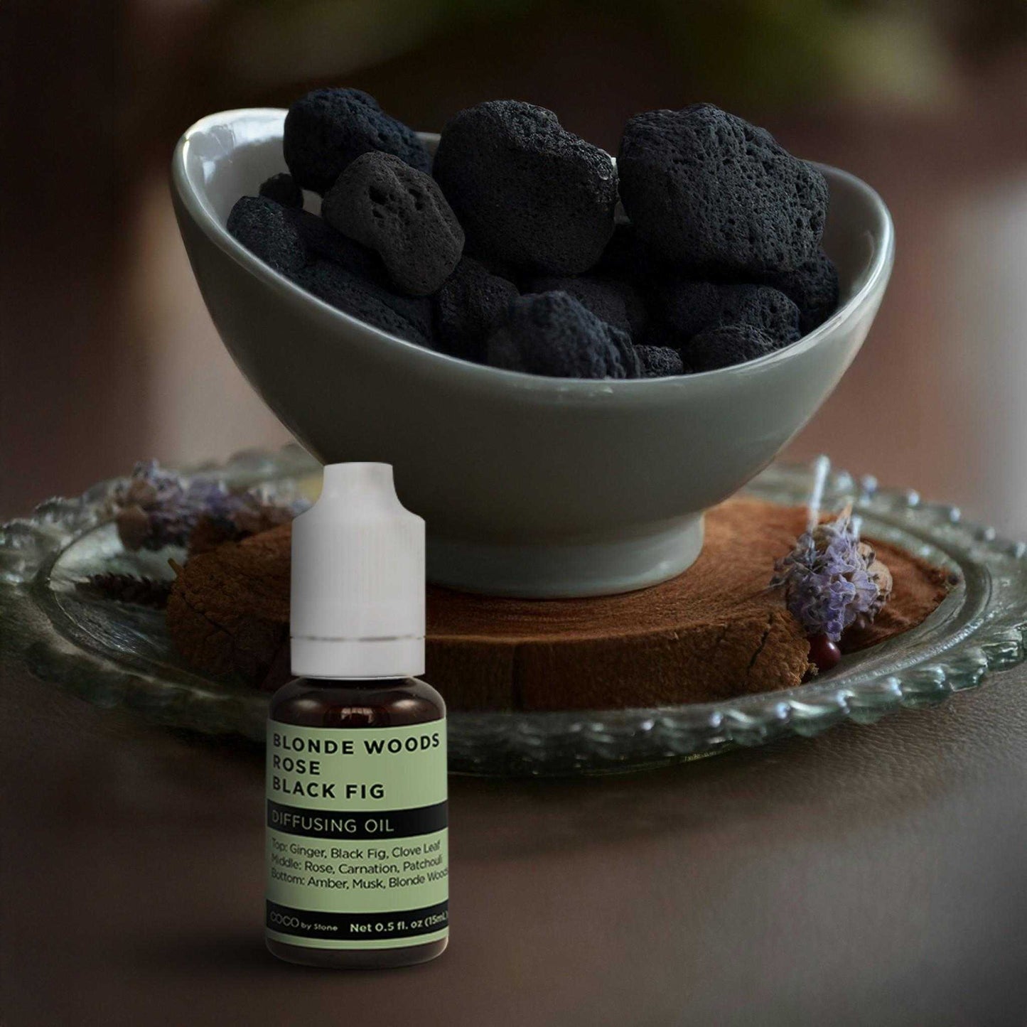 COCO by Stone - Diffusing Oil Diffusing Oil (Blonde Woods | Rose | Black Fig) COCO-DO-BRB 16 $ Lava Rock Diffusers Stone Candles Stew's Incense