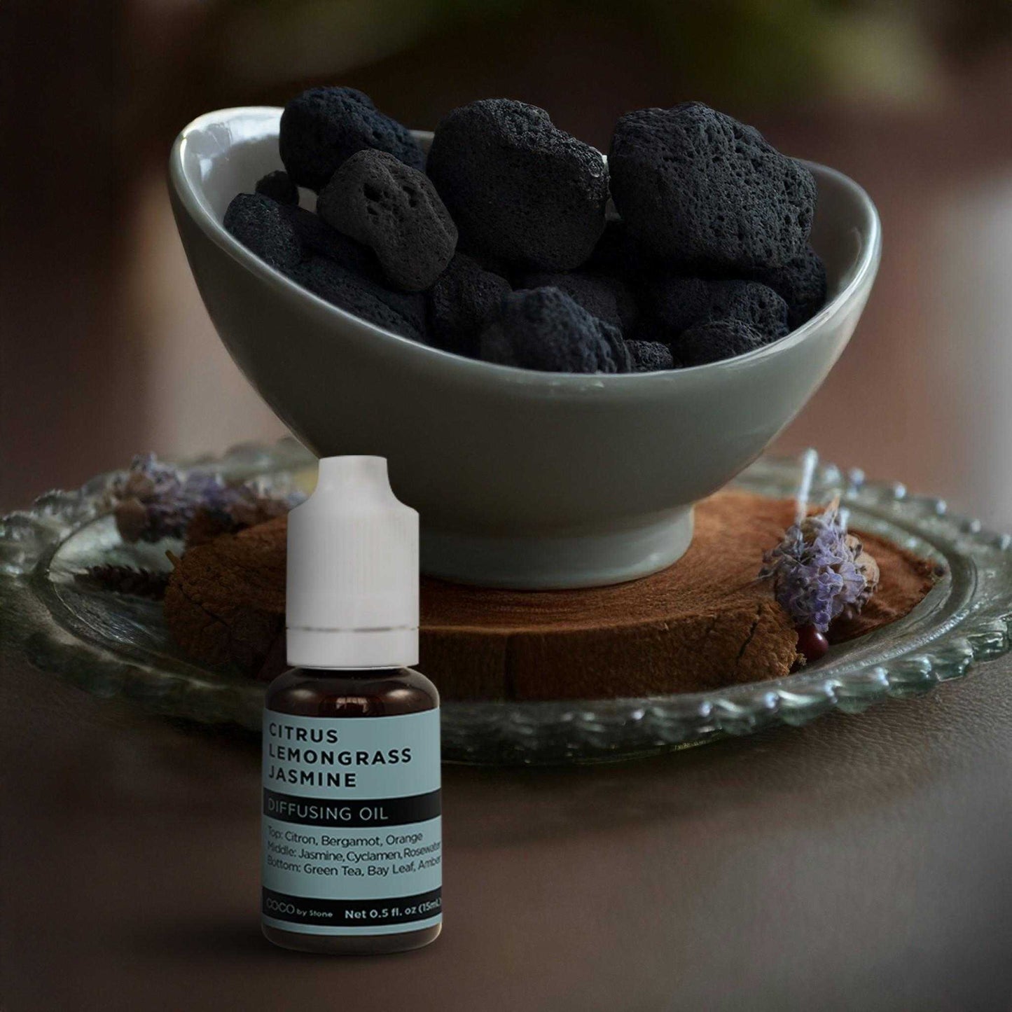 COCO by Stone - Diffusing Oil Diffusing Oil (Citrus | Lemongrass | Jasmine) COCO-DO-CLJ 16 $ Lava Rock Diffusers Stone Candles Stew's Incense