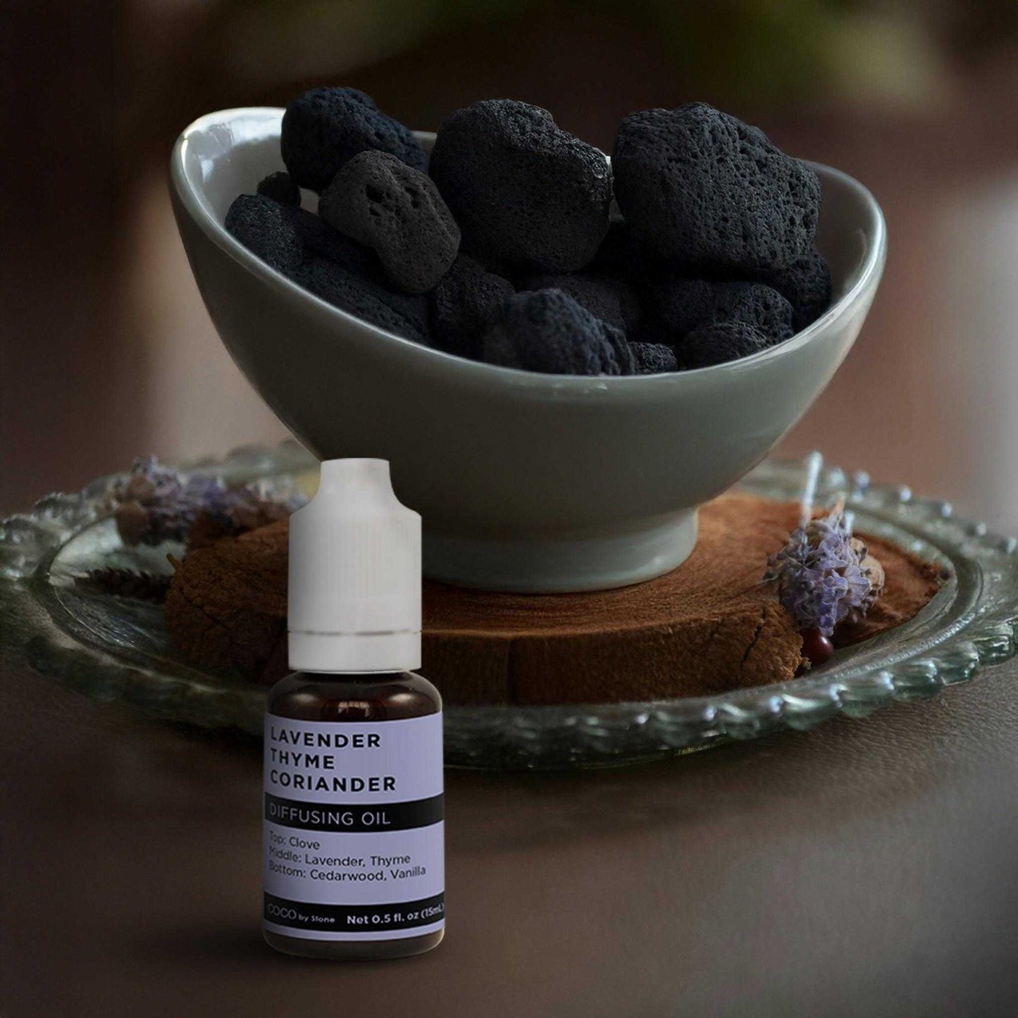 COCO by Stone - Diffusing Oil Diffusing Oil (Lavender | Thyme | Coriander) COCO-DO-LTC 16 $ Lava Rock Diffusers Stone Candles Stew's Incense