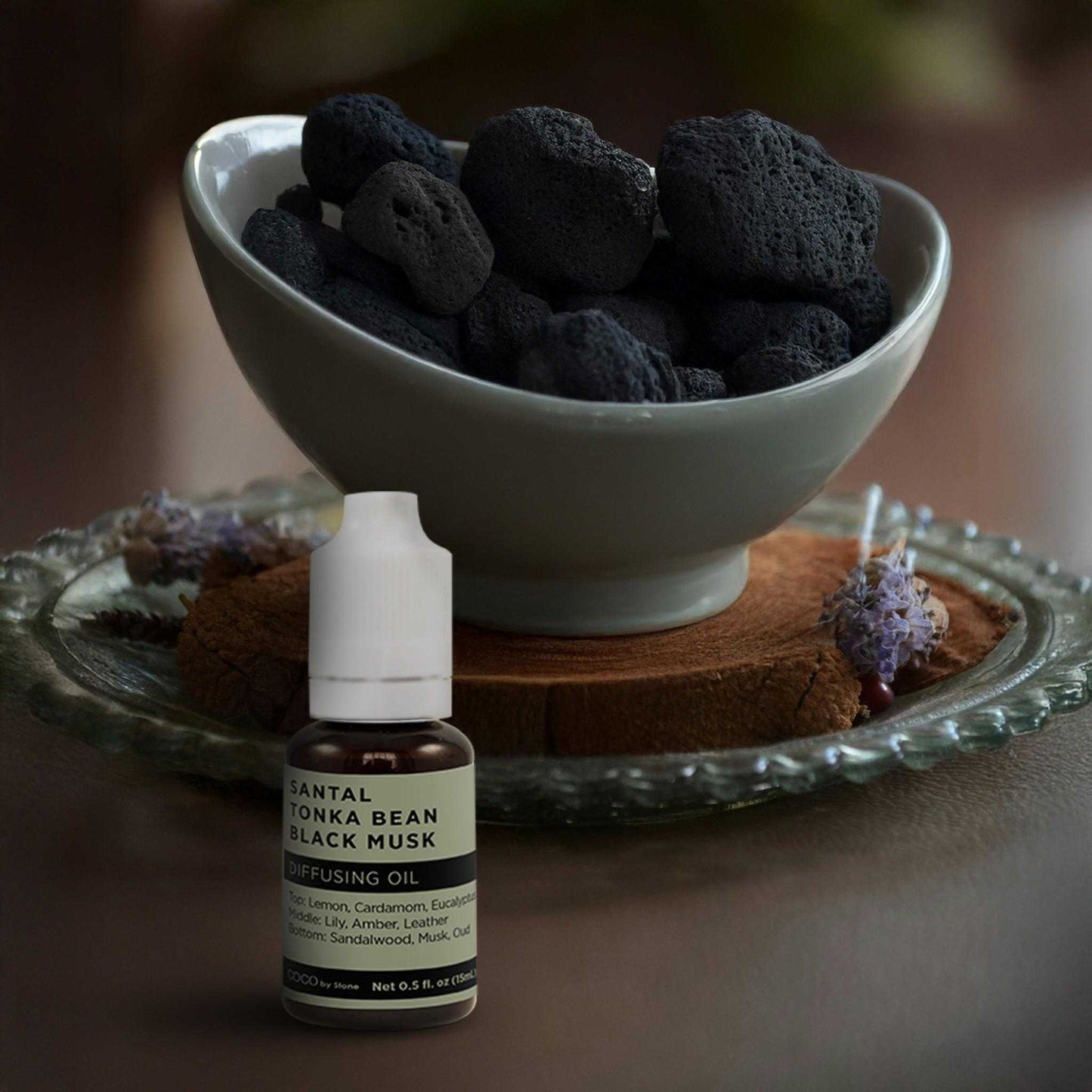 COCO by Stone - Diffusing Oil Diffusing Oil (Santal | Tonka Bean | Black Musk) COCO-DO-STB 16 $ Lava Rock Diffusers Stone Candles Stew's Incense