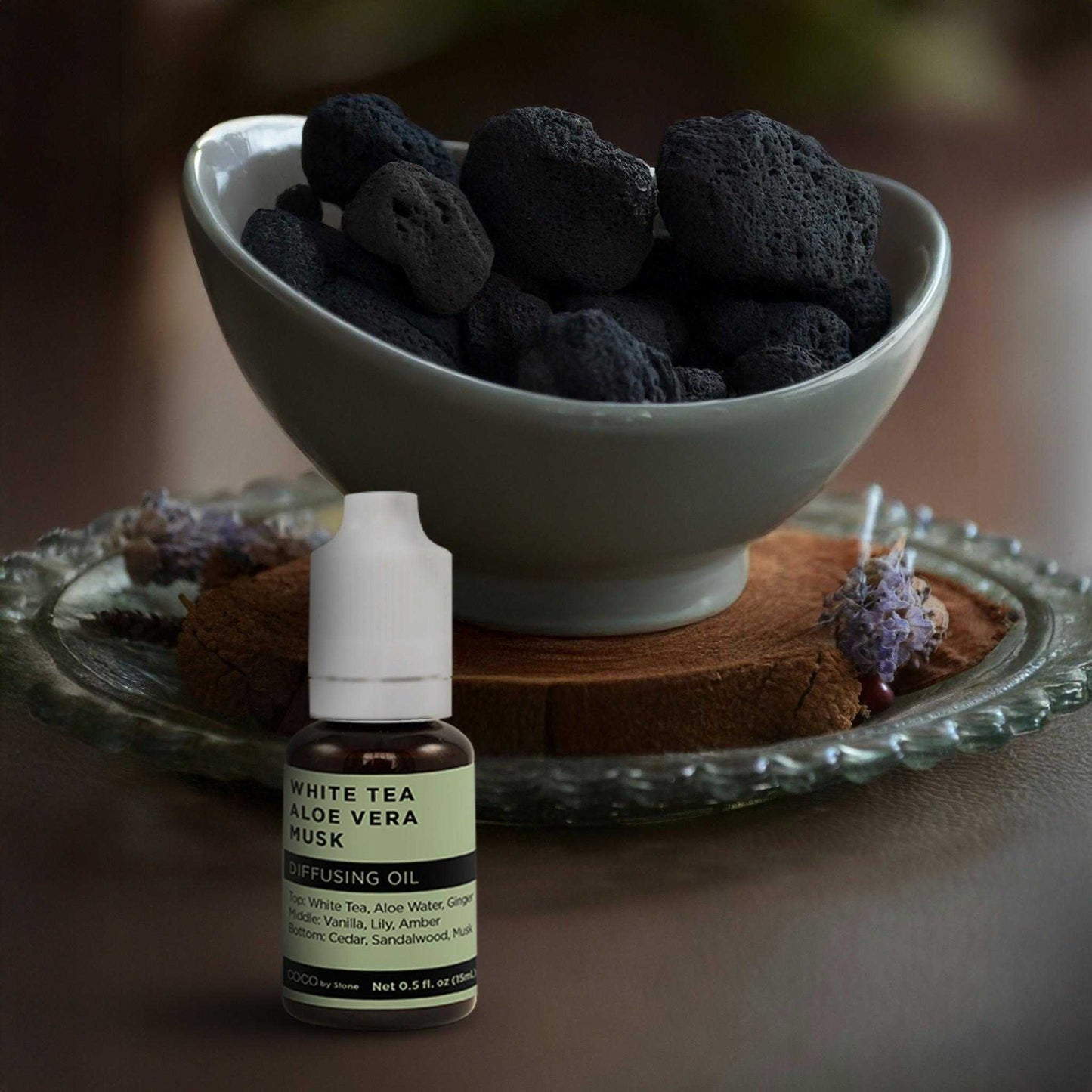 COCO by Stone - Diffusing Oil Diffusing Oil (White Tea | Aloe Vera | Musk) COCO-DO-WAM 16 $ Lava Rock Diffusers Stone Candles Stew's Incense