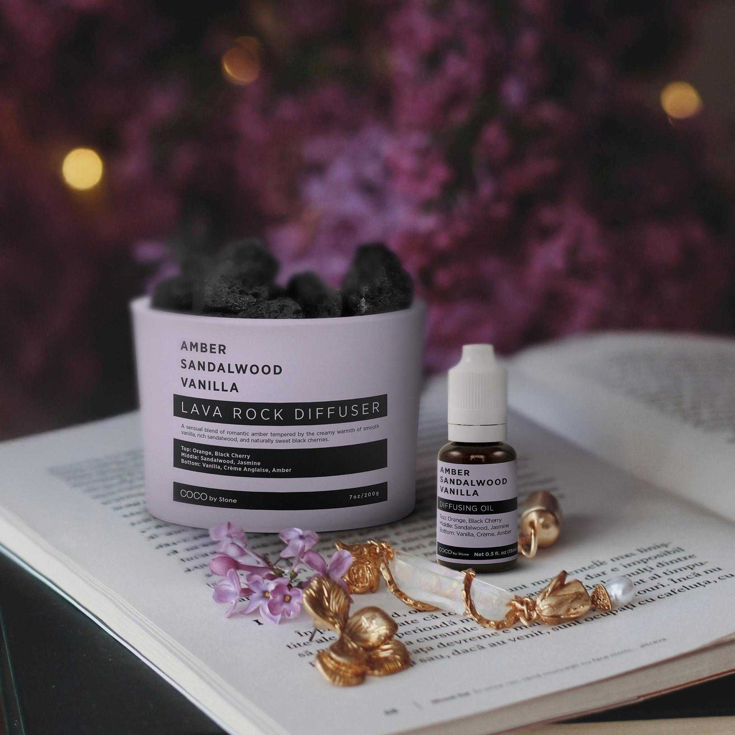 COCO by Stone - Diffusing Oil Diffusing Oil (Amber | Sandalwood | Vanilla) COCO-DO-ASV 16 $ Lava Rock Diffusers Stone Candles Stew's Incense