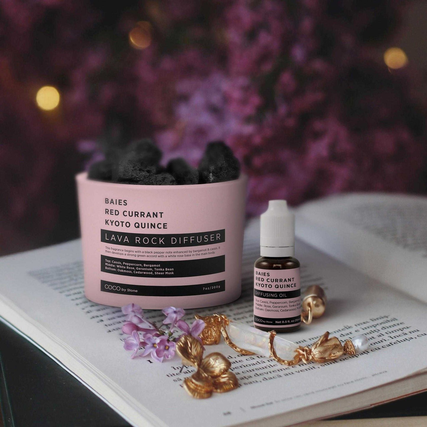 COCO by Stone - Diffusing Oil Diffusing Oil (Baies | Red Currant | Kyoto Quince) COCO-DO-BRCKQ 16 $ Lava Rock Diffusers Stone Candles Stew's Incense