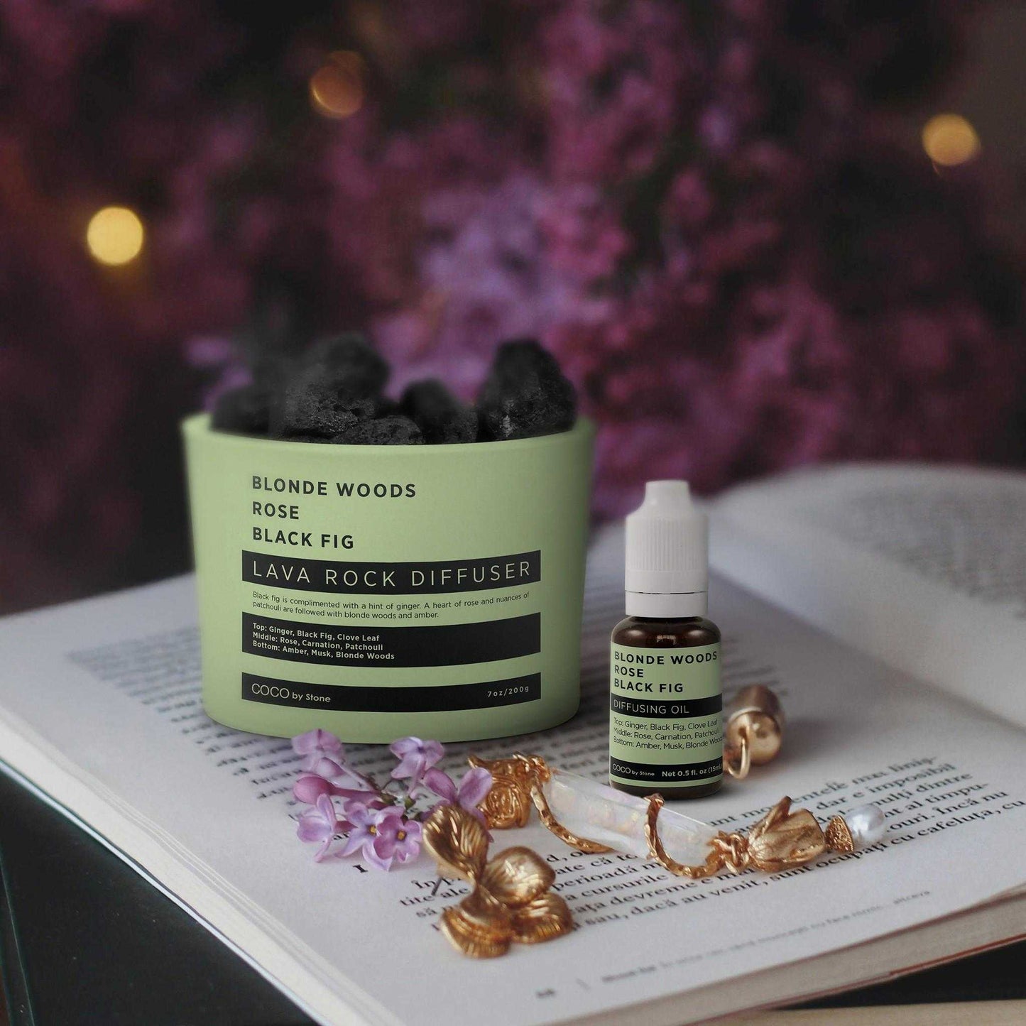 COCO by Stone - Diffusing Oil Diffusing Oil (Blonde Woods | Rose | Black Fig) COCO-DO-BRB 16 $ Lava Rock Diffusers Stone Candles Stew's Incense