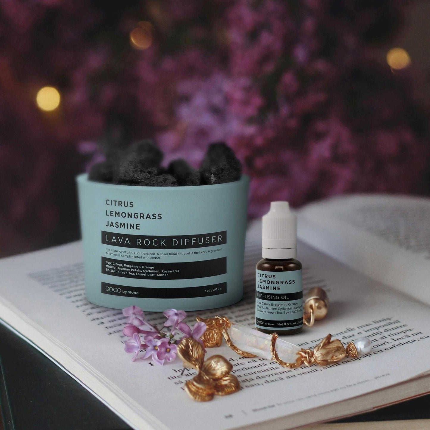 COCO by Stone - Diffusing Oil Diffusing Oil (Citrus | Lemongrass | Jasmine) COCO-DO-CLJ 16 $ Lava Rock Diffusers Stone Candles Stew's Incense