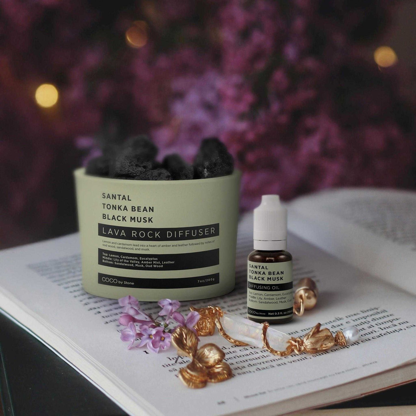COCO by Stone - Diffusing Oil Diffusing Oil (Santal | Tonka Bean | Black Musk) COCO-DO-STB 16 $ Lava Rock Diffusers Stone Candles Stew's Incense